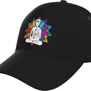 Buddha Chakra Baseball Cap Adjustable Polyester Hat for Men and Women